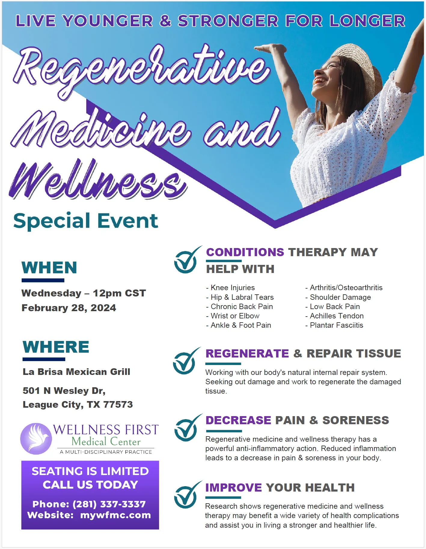 Wellness First Medical Center - Regenerative Medicine Seminar